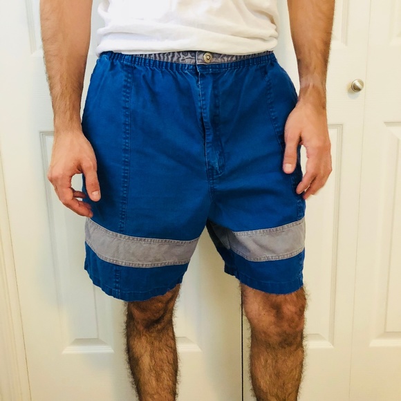 Surf Odyssey Other - Vintage Surf Odyssey Blue Grey Striped Shorts L